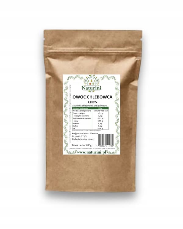 TØRRET JACKFRUIT naturlig snack SUNDE CHIPS 200g