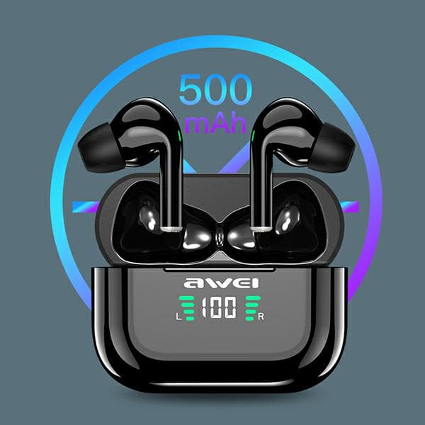 AWEI Bluetooth 5.1 T29P TWS hovedtelefoner + dockingstation sort
