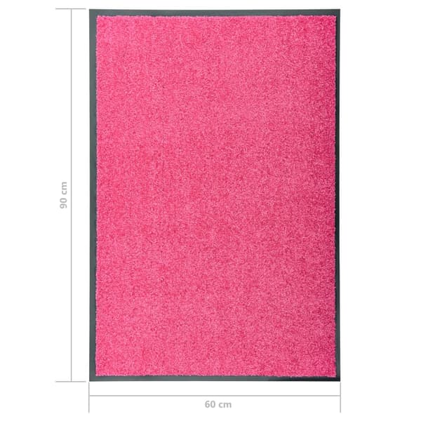 vidaXL vaskbar dørmåtte lyserød 60 x 90 cm