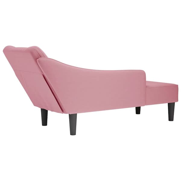 vidaXL Schäslong med höger armstöd rosa sammet