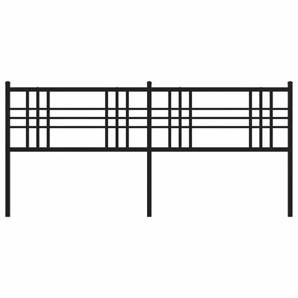 vidaXL metalsengegavl, sort, 193 cm