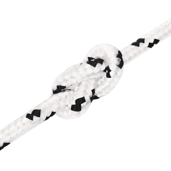 vidaXL Flätad segelrep, vit, 6 mm x 25 m, polyester