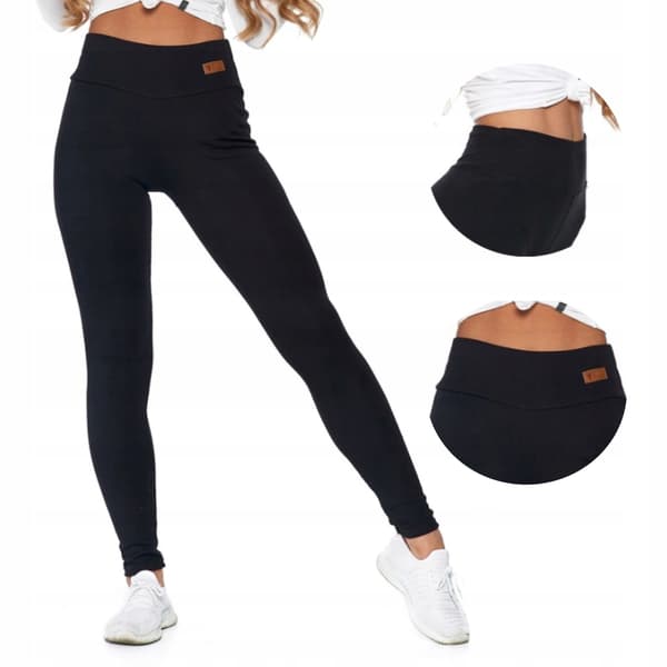 Højtaljede, uigennemsigtige, sorte Moraj-leggings S/M