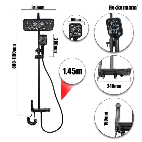 Heckermann LS06 grafit duschset