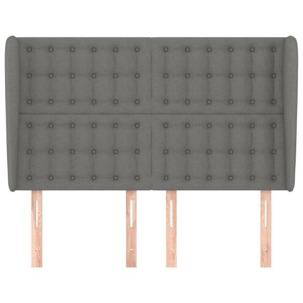 vidaXL Vingad nackstöd mörkgrå 147x23x118/128 cm tyg