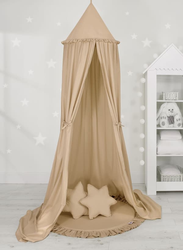 Legemåtte med flæser - beige
