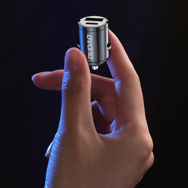 Mini biloplader til cigarettænderstik 48W QC PD sort