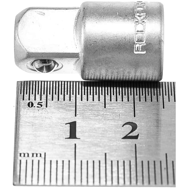 ROCKFORCE-sovitin 1/4"(F)x3/8"(M) CR-V teräskuulalukko