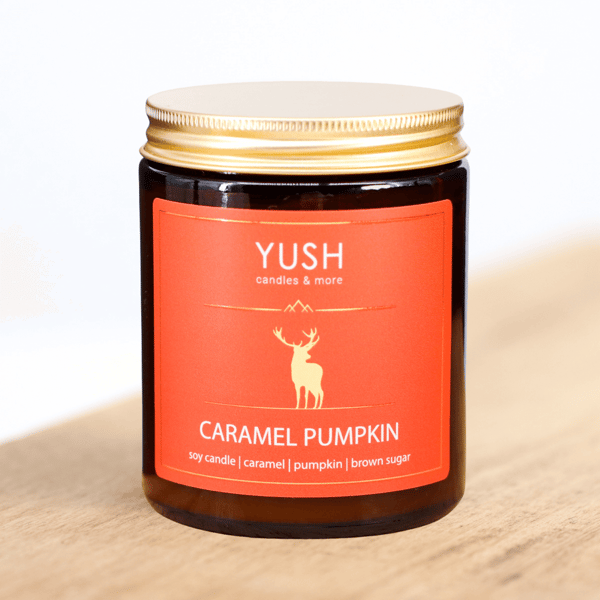 Karamellpumpa - Pumpa-sojaljus med karamell - YUSH - 180ML