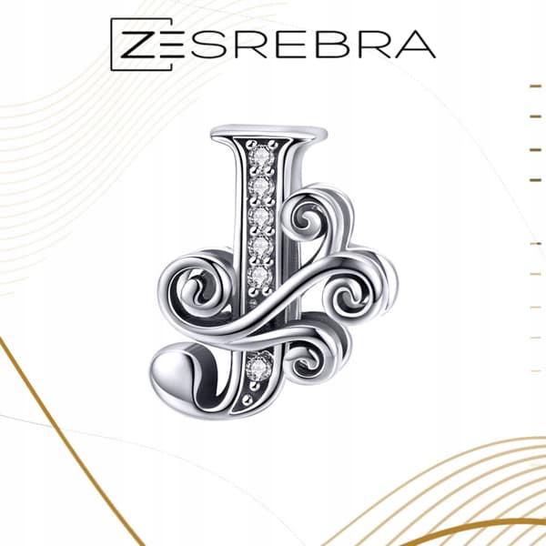 Berlocker bokstaven J silver 925 silverhänge pärla berlocker pr 925 bokstav