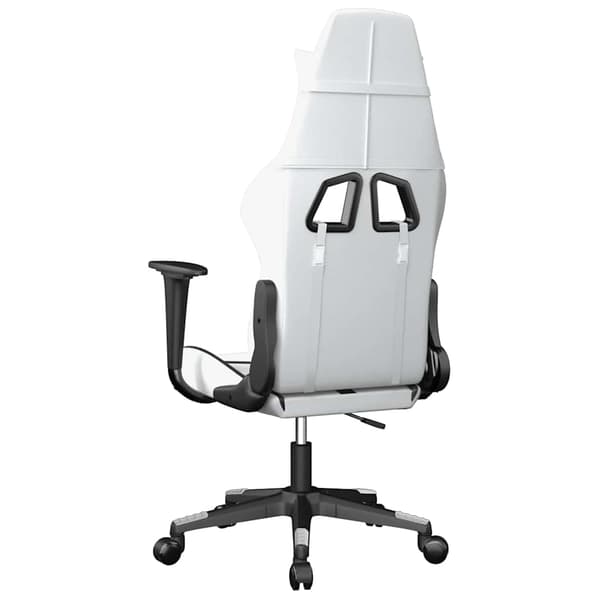 vidaXL massage-gamingstol, sort og hvid, kunstlæder