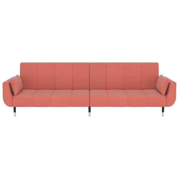 vidaXL 2-sitssoffa med 2 kuddar, rosa sammet