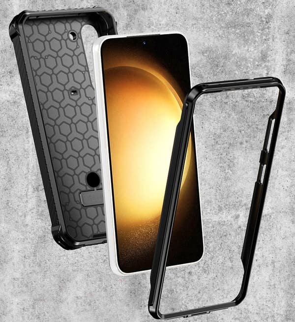 Samsung Galaxy S23 cover, kraftig ring, sort