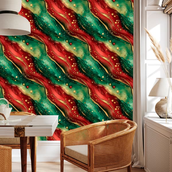 Mustetapetti Punainen, vihreä ja pullonvihreä 50x1000 cm