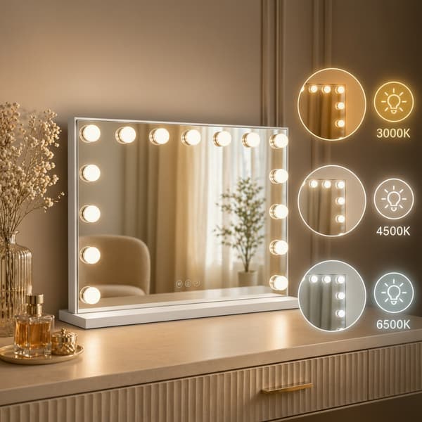 Hollywood-meikkipeili 58x48 LED valkoinen