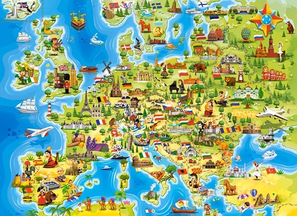 Pussel 100 Karta över Europa