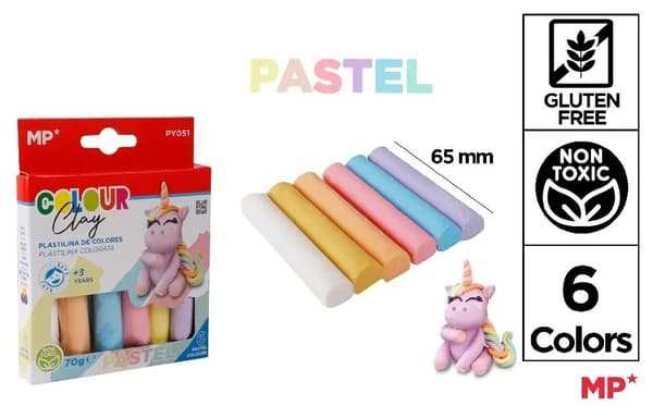 Modellervoks i 6 pastelfarver