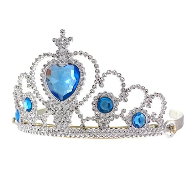 Prinsessans tiara med blå stenar