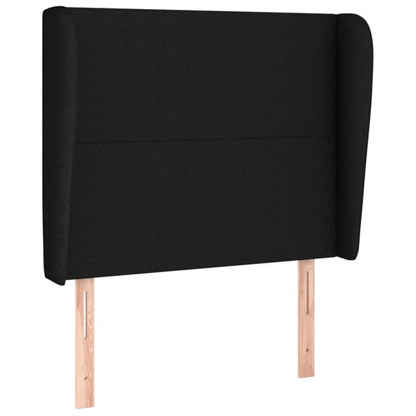 vidaXL vingeformet nakkestøtte sort 93x23x118/128 cm stof