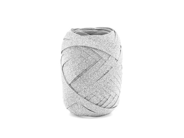 Plastikbånd 5mm/10m sølv