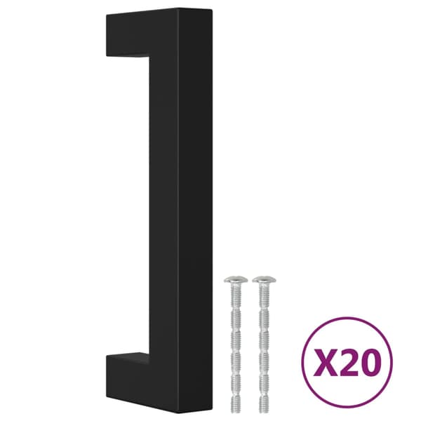 vidaXL skabsgreb 20 stk. sort 96 mm rustfrit stål