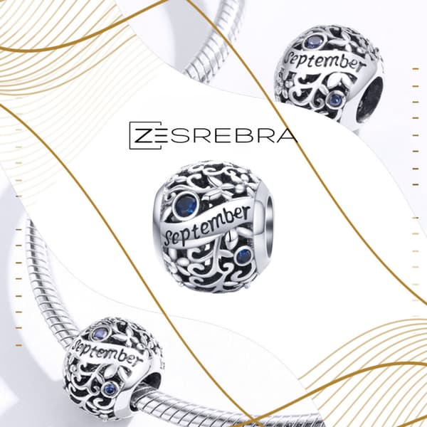 Berlocker månader september pärlor silver 925 pärla september höst zirkoner