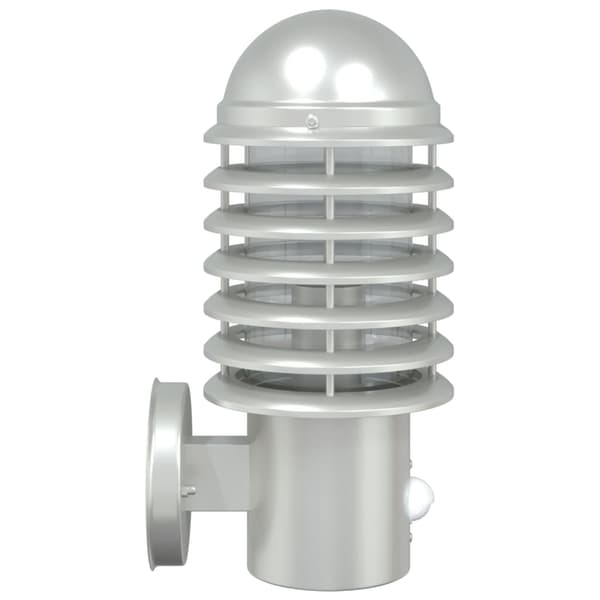 vidaXL Utomhusvägglampor med rörelsesensor, 2 st, Silver, Stål