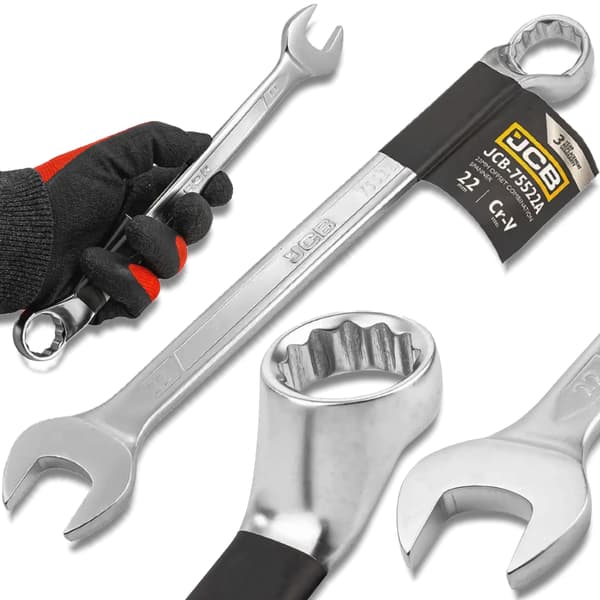 JCB Gaffelnøgle 75 grader 22 mm CR-V stål dobbeltendet