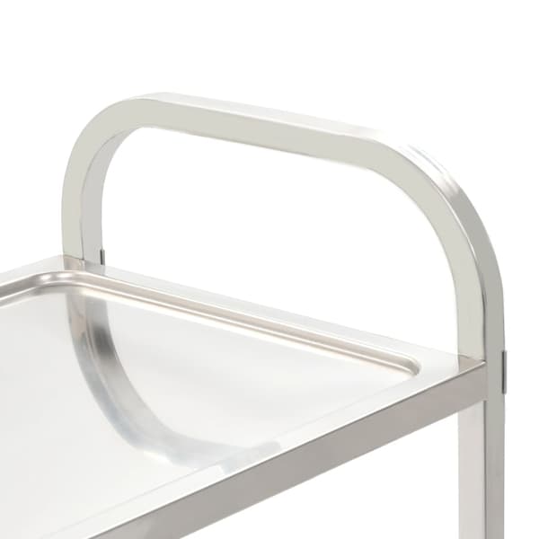 vidaXL serveringsvogn med 2 niveauer, 95x45x83,5 cm, rustfrit stål