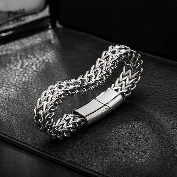 SØLV Herre Diamantarmbånd TYK Fuld Elegant Til Mænd