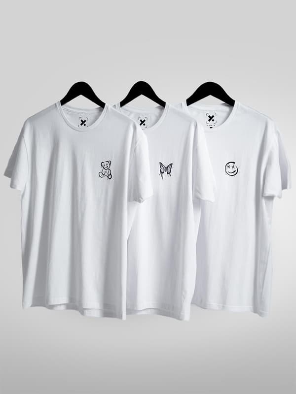 Sæt med 3 hvide herre-T-shirts Point X Mini Graph M