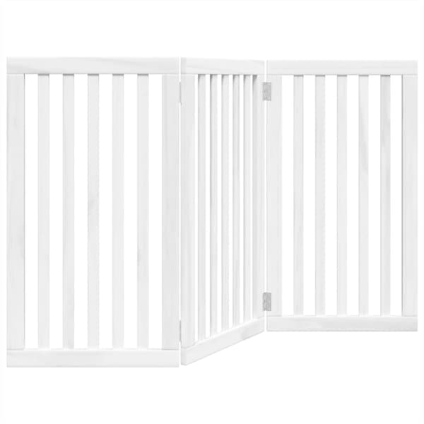 vidaXL foldbart sikkerhedsgitter til hunde, 3 paneler, hvid, 150 cm