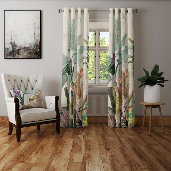 Gardin med snørehuller print 157