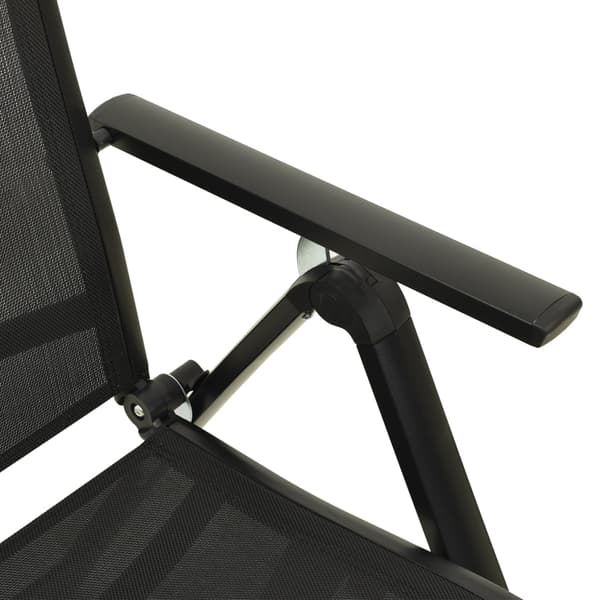 vidaXL foldbare havestole 2 stk. textilene og aluminium sort