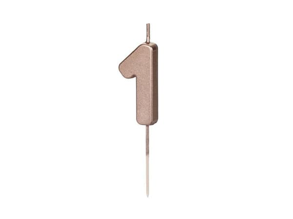 Födelsedagsljus 1 roséguld 4,5 cm