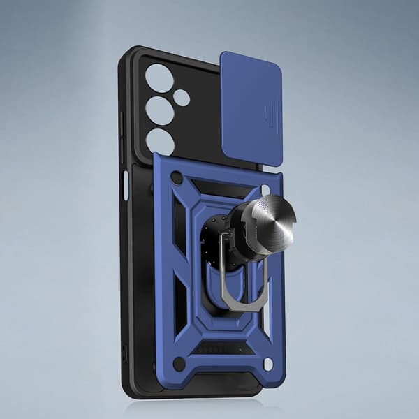 Pansret cover til Samsung Galaxy A17 5G, CamShield Slide, blå