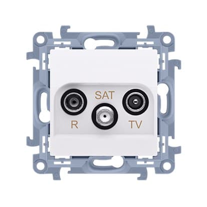 R-TV-SAT antennestik, terminal/terminal, til gennemgangsstik (