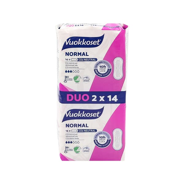 Binde utan vingar NORMAL DUOPACK 2x14 delar VUOKKOSET VIT