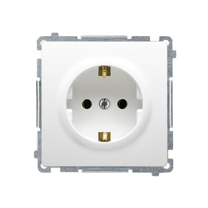 Enkelt Schuko jordet stikkontakt BMGSZ1.01/11 Basic hvidt modul