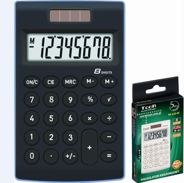 8-siffrig fickräknare TR-252-K TOOR