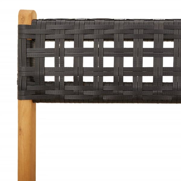 vidaXL foldbare havestole, sæt med 6, sort polyrattan og træ