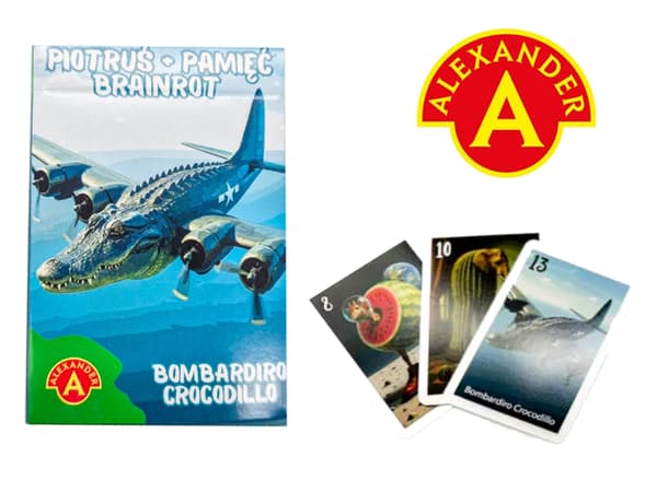 Alexander Spelkort Peter + Memoryspel Brainrot Bombardiro Crocodillo