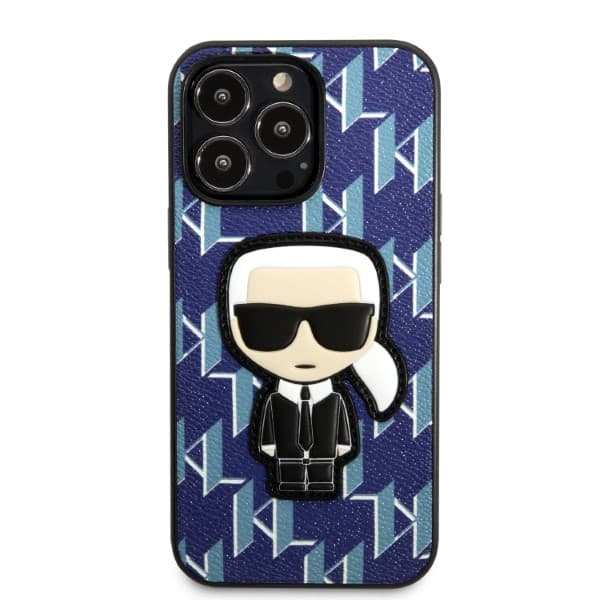 Karl Lagerfeld Monogram Ikonik Patch-skal till iPhone 13 Pro Max, blå
