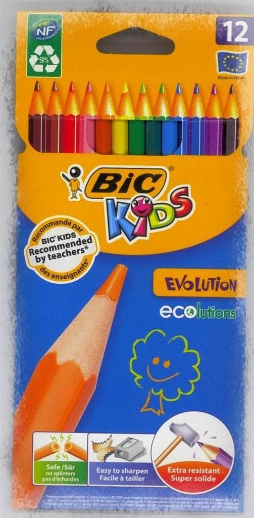 KIDS Evolution 12-farvede BIC-blyanter