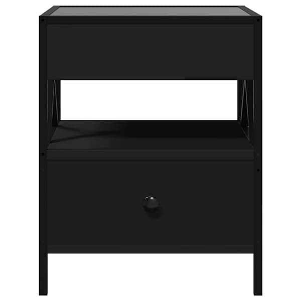 vidaXL Infinity LED natbord sort 40x40x51 cm