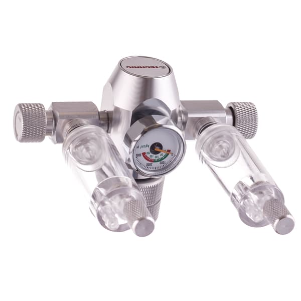 CO2-reducer til AKVARIUM Bobletæller Regulator til to akvarier Manometer