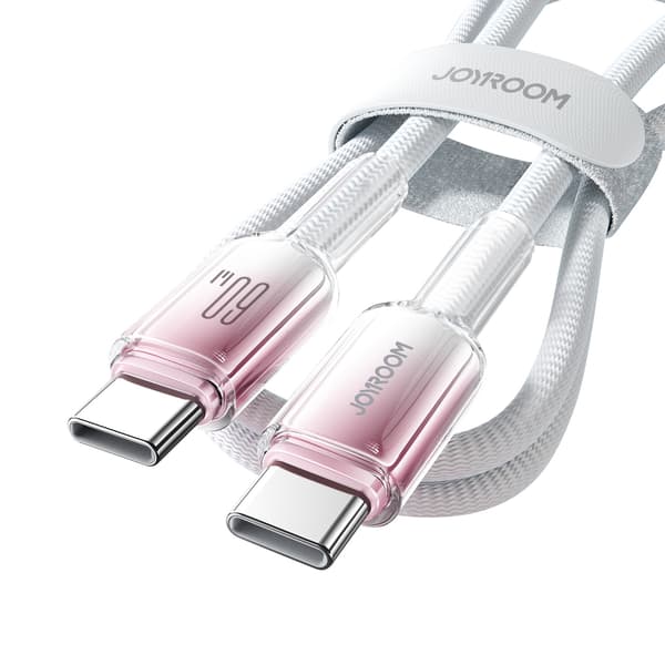 Crystal-Clear-serien 60W USB-C - USB-C 1,2m kabel - Vit