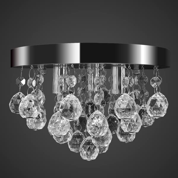 vidaXL krystal loftslampe, krom
