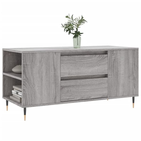 vidaXL Soffbord, grå Sonoma Ek, 102x44,5x50 cm
