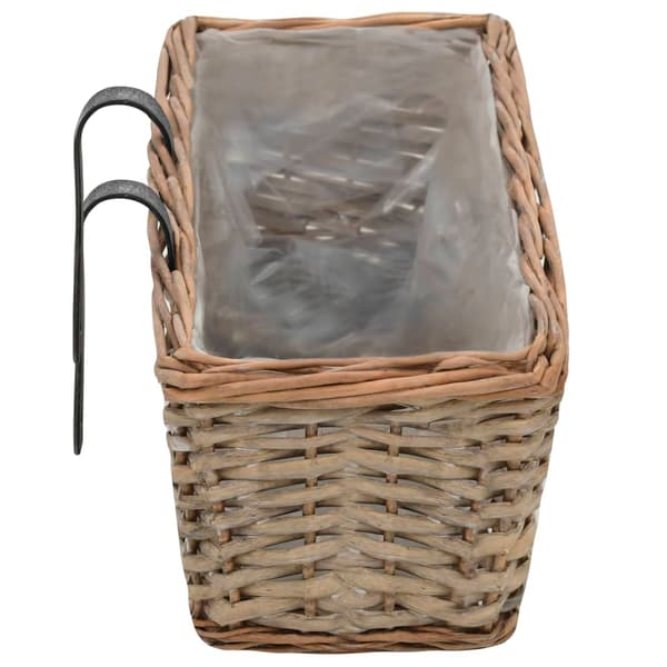 vidaXL Balkongplanter, set om 2, rotting med PE-foder, 80 cm